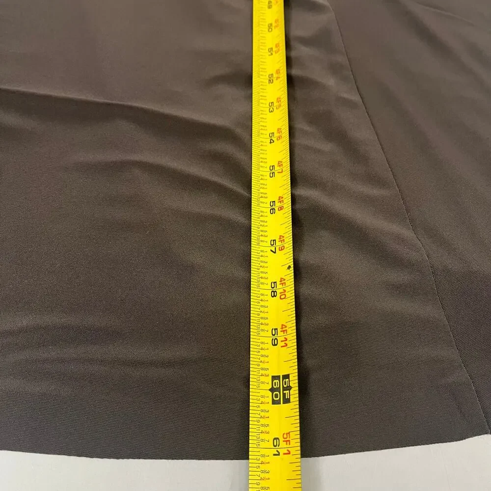 NORMA KAMALI Halter Turtle Fishtail Gown 4-Way Stretch Womens Sz M/38 Chocolate - Picture 9 of 9